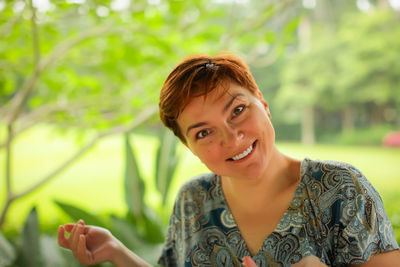 Portrait of smiling woman