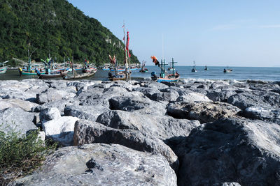 Scenic view of beach against sky