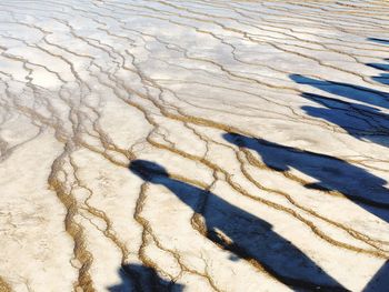 High angle view of shadow on water