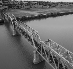 High angle view of bridge 