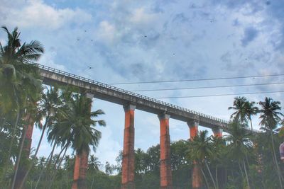 Low angle view of bridge against sky