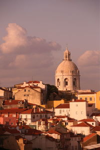 Low angle view of town