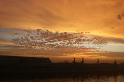 Scenic view of sea at sunset