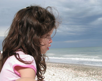 View of people on beach