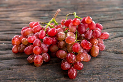 Close-up of grapes on table