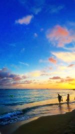 Scenic view of sea at sunset