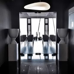 Illuminated lights in dark room