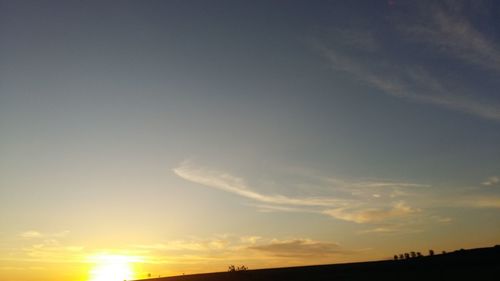 Low angle view of sky at sunset