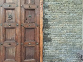 Closed door of old building