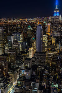 Illuminated cityscape at night