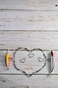 Directly above shot of heart shape on table
