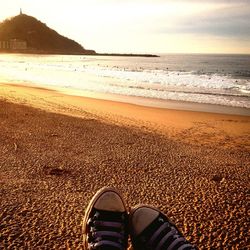 Scenic view of beach against sky