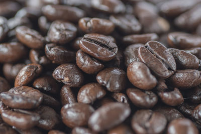 Close-up of roasted coffee beans