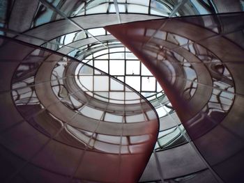 Low angle view of spiral staircase