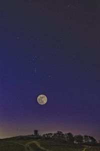 Scenic view of moon against sky at night