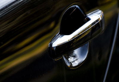 Close-up of car door handle