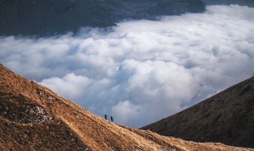 Low angle view of mountains against sky