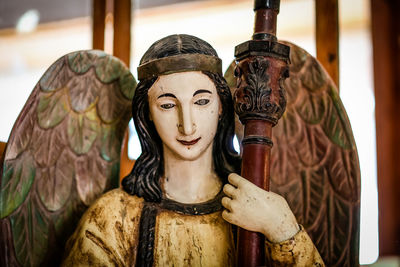 Close-up of angel statue