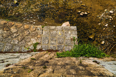 View of stone wall