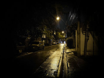 Street lights in city at night