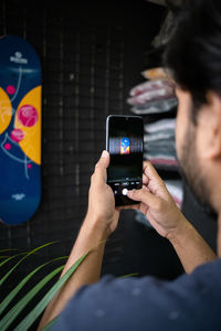 Close-up of woman using mobile phone