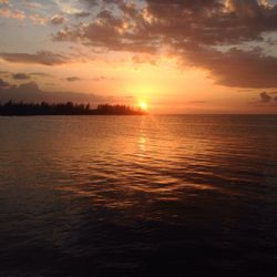 Scenic view of sea during sunset