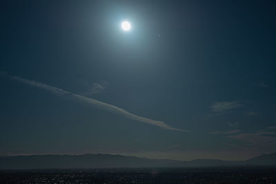 Scenic view of sea against sky at night