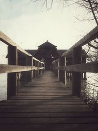 Wooden pier on sea