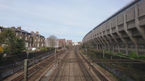 Railroad tracks against sky