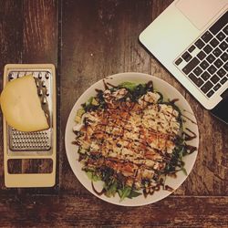 Directly above shot of food on table