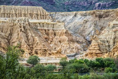 Scenic view of multi colored mountain