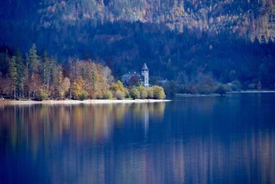 Scenic view of lake against mountain