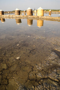 Reflection of built structure in water