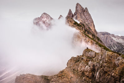 Panoramic view of rocky mountains against sky