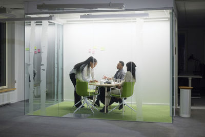 People having meeting in meeting room