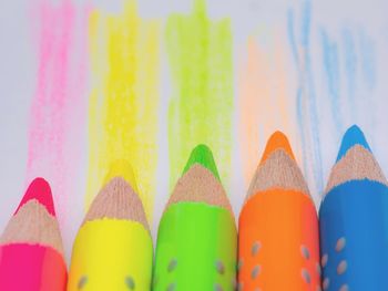 Close-up of multi colored pencils