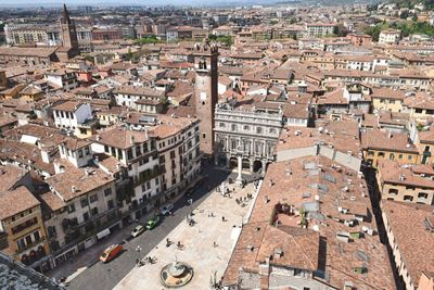 High angle shot of townscape