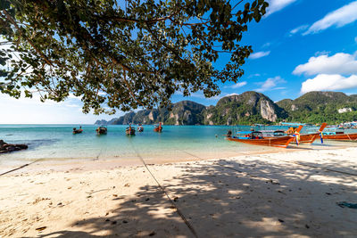 Scenic view of beach against sky