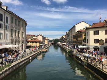 View of canal along buildings