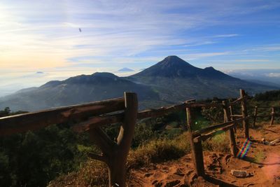 Scenic view of mountains against sky