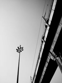 Low angle view of cables against clear sky