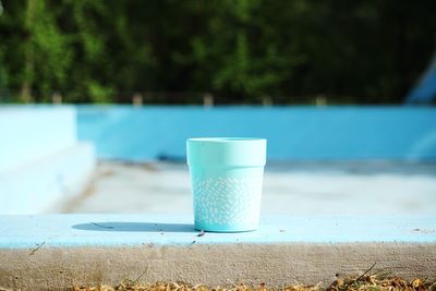 Close-up of drinking water in swimming pool