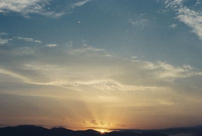 Scenic view of landscape against sky during sunset