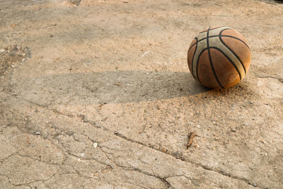 High angle view of basketball hoop on sunny day