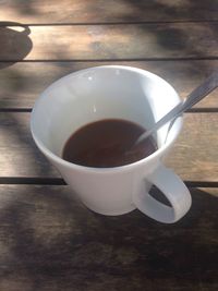 Coffee cup on table