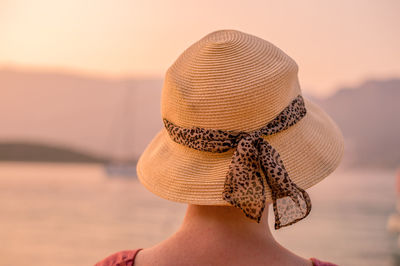 Rear view of girl wearing hat