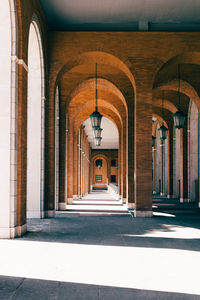 Empty corridor of building. arcade