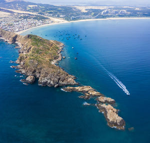 High angle view of sea shore