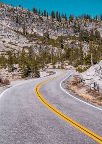 Road passing through rock