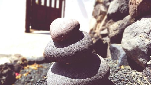 Woman standing on rock